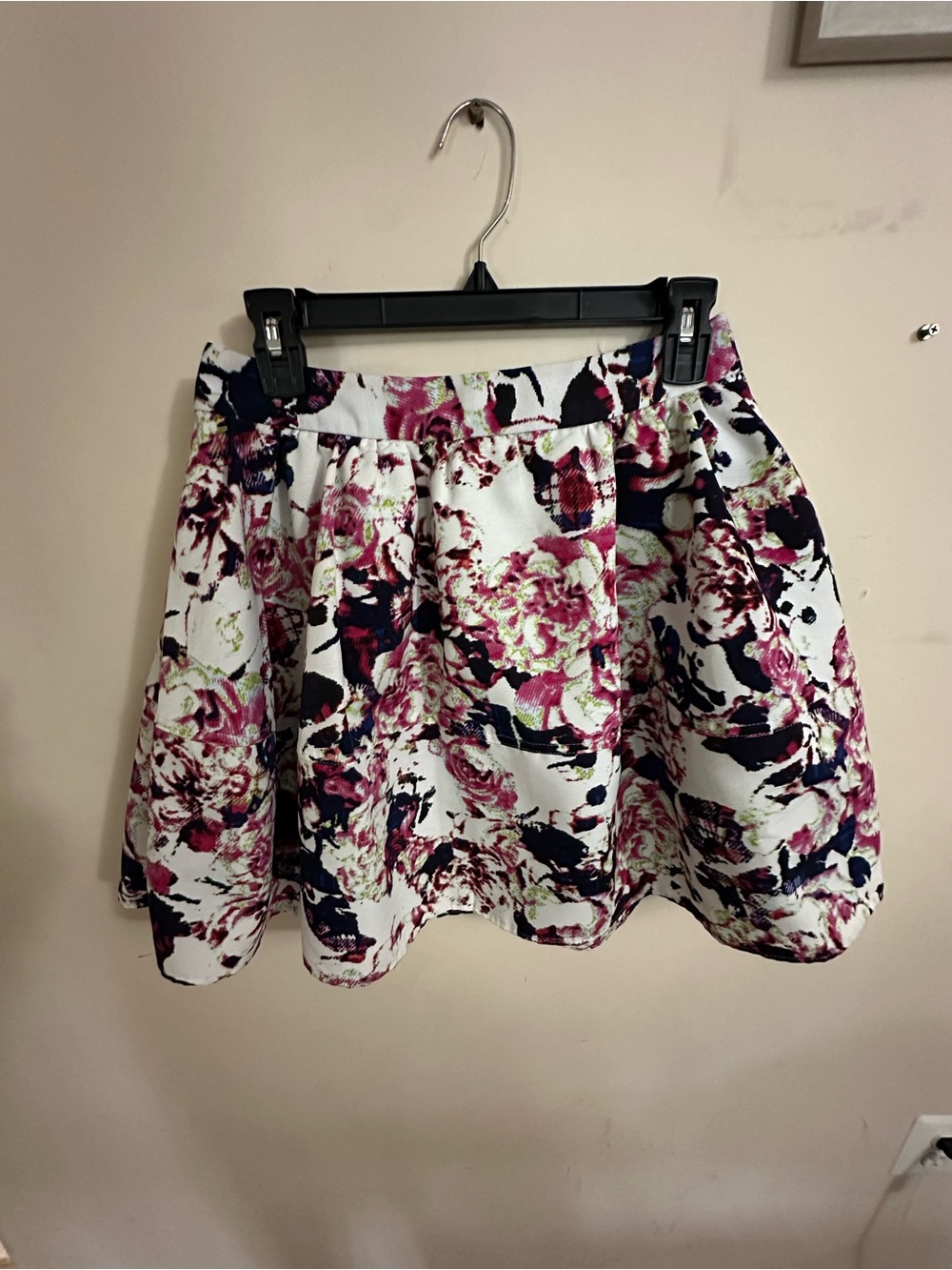 Express Floral Circle Skirt - White, Pink & Navy